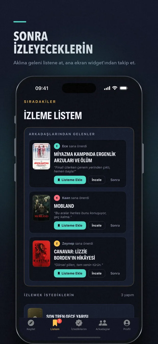 İZ — Sonra izleyeceklerin — izleme listem