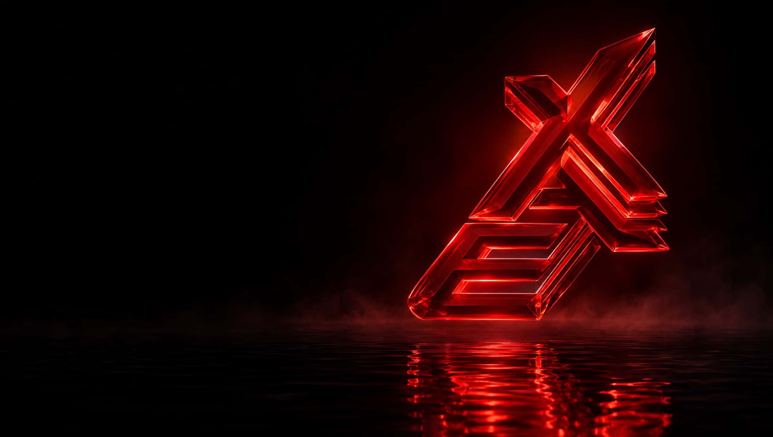 EAX Studio 3D sahnesi: kırmızı ışıklı X logosu