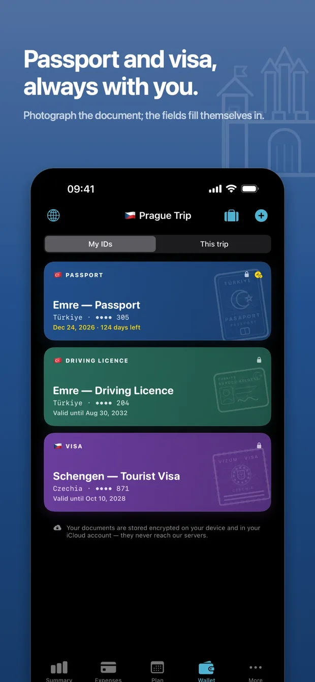 Valiz — Passport and visa, always with you
